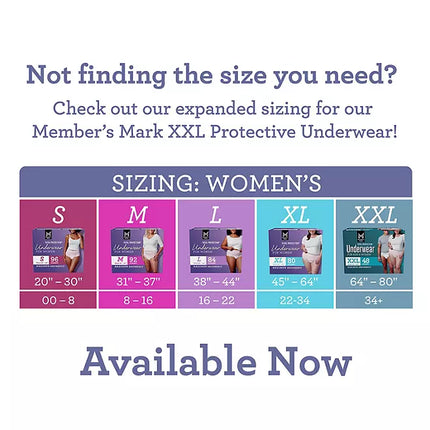Member's Mark Total Protection Incontinence Underwear for Women, Medium - 92 ct.
