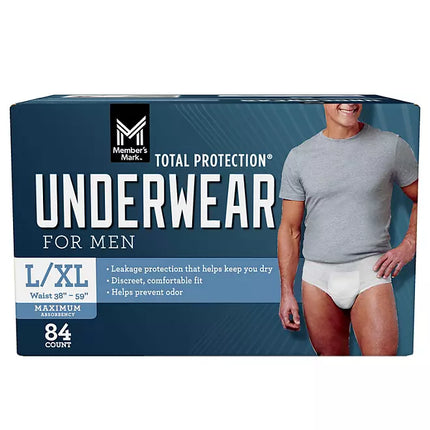 Member's Mark Total Protection Incontinence Underwear for Men, Large/Extra Large