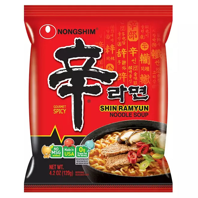 Nongshim Shin Ramyun Spicy Beef Ramen Noodle Soup 4.02 oz