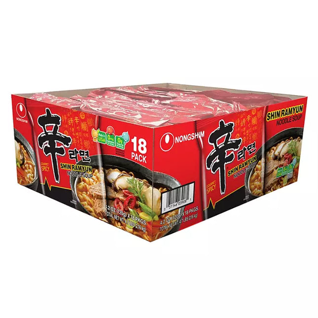 Nongshim Shin Ramyun Spicy Beef Ramen Noodle Soup 4.02 oz