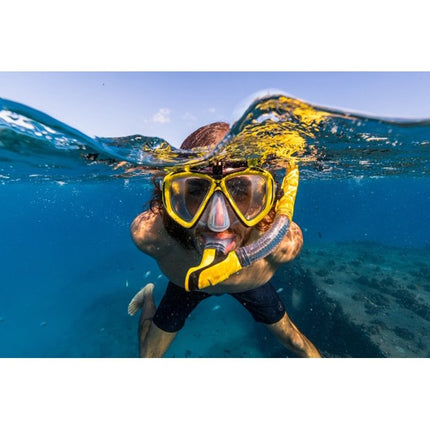 Body Glove Passage Adult Swimming Diving Mask and Snorkel Combo, GoPro Mount on Mask, Yellow