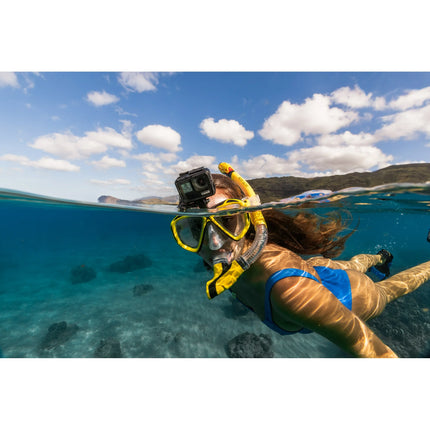 Body Glove Passage Adult Swimming Diving Mask and Snorkel Combo, GoPro Mount on Mask, Yellow