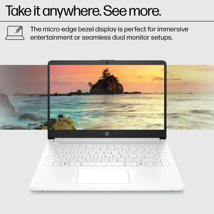 HP - 14" Laptop - Intel Celeron - 4GB Memory - 64GB eMMC - White