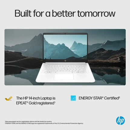 HP - 14" Laptop - Intel Celeron - 4GB Memory - 64GB eMMC - White