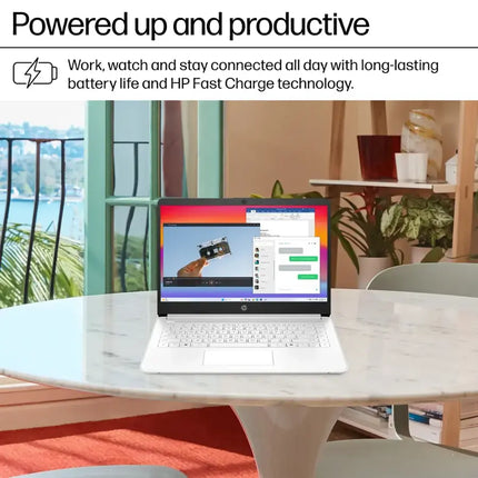 HP - 14" Laptop - Intel Celeron - 4GB Memory - 64GB eMMC - White
