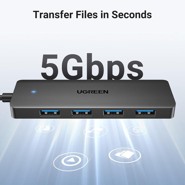 UGREEN USB 3.0 Hub, 4 Ports USB A Splitter Ultra-Slim USB Expander for Mouse, Keyboard, Flash Drive, U Disk, Printer Compatible with Laptop, Desktop PC, Xbox, PS5, and More