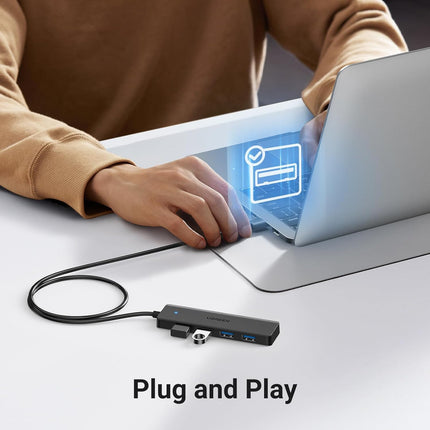 UGREEN USB 3.0 Hub, 4 Ports USB A Splitter Ultra-Slim USB Expander for Mouse, Keyboard, Flash Drive, U Disk, Printer Compatible with Laptop, Desktop PC, Xbox, PS5, and More