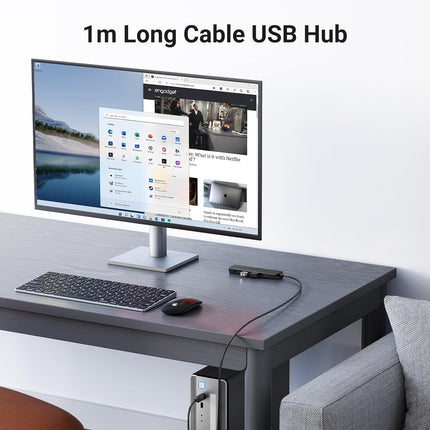 UGREEN USB 3.0 Hub, 4 Ports USB A Splitter Ultra-Slim USB Expander for Mouse, Keyboard, Flash Drive, U Disk, Printer Compatible with Laptop, Desktop PC, Xbox, PS5, and More