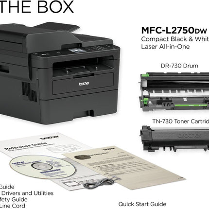 Brother - MFC-L2750DW Wireless Black-and-White All-In-One Refresh Subscription Eligible Laser Printer - Gray