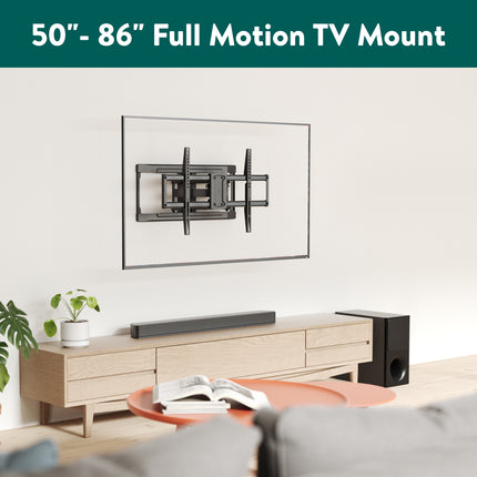 onn. Full Motion TV Wall Mount for 50'' to 86'' TVs, up to 15� Tilting
