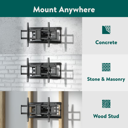 onn. Full Motion TV Wall Mount for 50'' to 86'' TVs, up to 15� Tilting