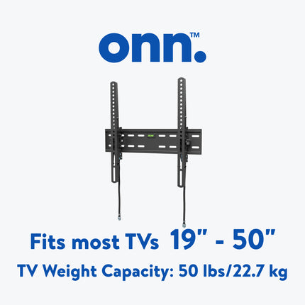 onn. Tilting TV Wall Mount for 19'' to 50'' TVs, up to 12� Tilting