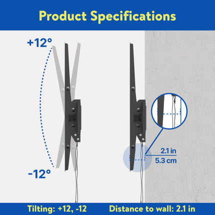 onn. Tilting TV Wall Mount for 19'' to 50'' TVs, up to 12� Tilting