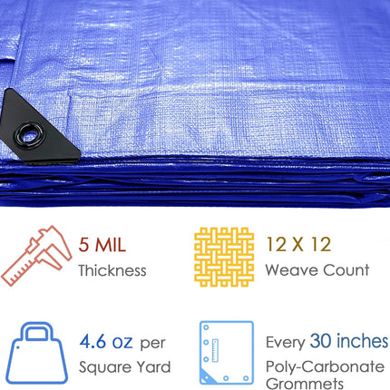 Everbilt 16 ft. x 20 ft. Blue Medium Duty Tarp