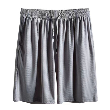 Men Summer Quick-drying Ice Silk Sports Slack Shorts, Light Gray Mesh