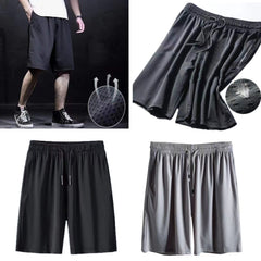 Men Summer Quick-drying Ice Silk Sports Slack Shorts, Size: L(Black Mesh)