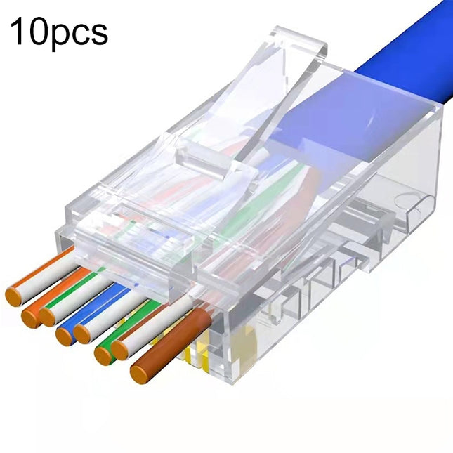 Cat6e Unshielded Pass Through RJ45 Connector Modular Plug