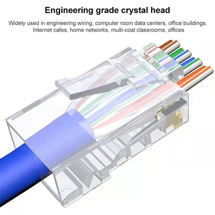 Cat6e Unshielded Pass Through RJ45 Connector Modular Plug