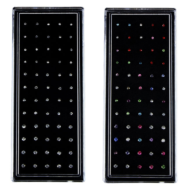 Color Mixed Diamond Shape Stainless Steel Nose Stud Rings L Shaped Piercing Jewelry,Pin Length: 7mm, pin diameter: 0.6mm (Color)