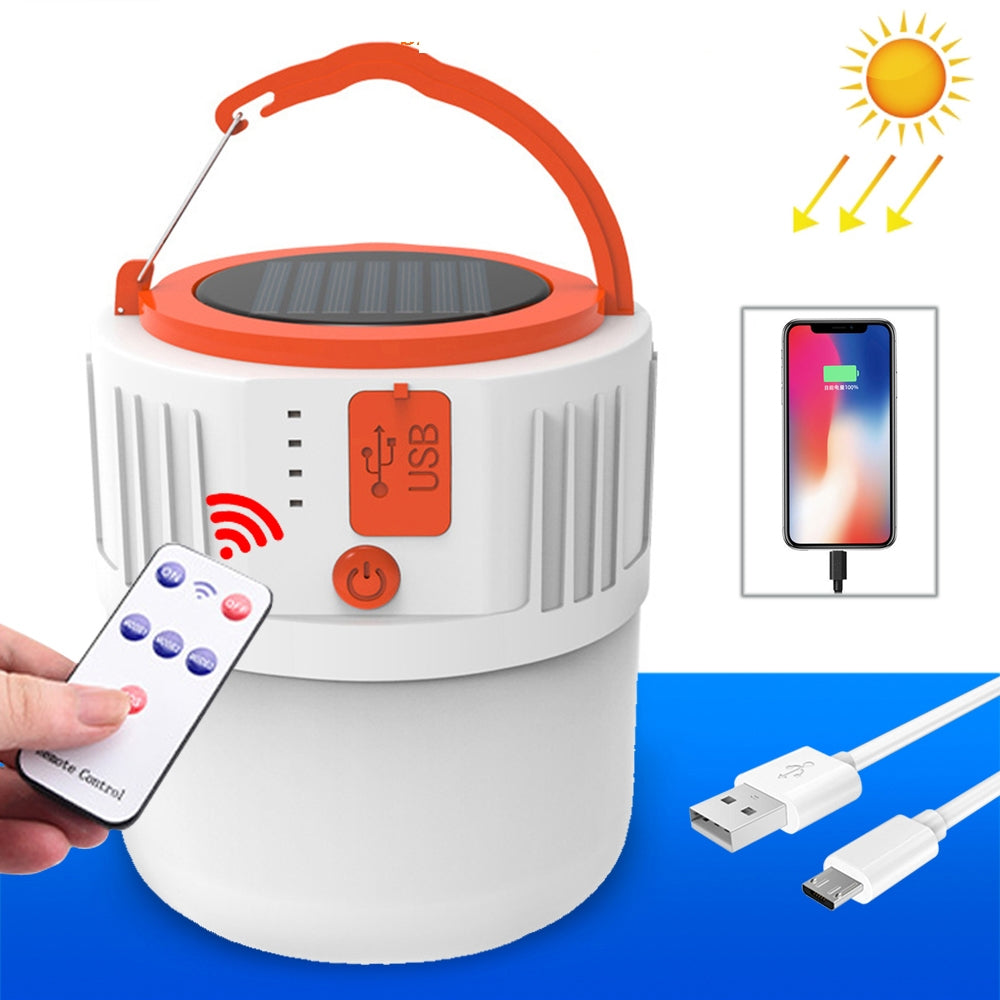 Solar LED Bulb Light Household Emergency Light Mobile Night Market Lamp, Style: V65 8W 24 LED 2 Battery + Remote Control