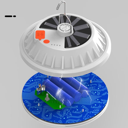 V61 Solar + RC 60 LEDs UFO Rechargeable Light Household Emergency Light Bulb Outdoor Camping Night Market Stall Light