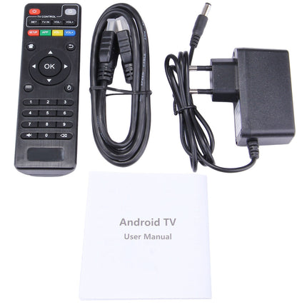 MXQ 4K Full HD Media Player RK3229 Quad Core KODI Android 9.0 TV Box with Remote Control, RAM: 1GB, ROM: 8GB, Support HDMI, WiFi, Miracast, DLNA(Black)
