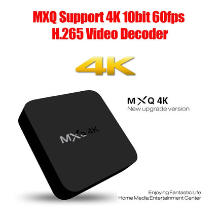 MXQ 4K Full HD Media Player RK3229 Quad Core KODI Android 9.0 TV Box with Remote Control, RAM: 1GB, ROM: 8GB, Support HDMI, WiFi, Miracast, DLNA(Black)