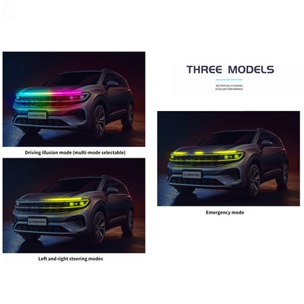 Car LED Streamer Phantom Running Lights Voice-Controlled Rhythmic Atmosphere Light With Turn Signals, Length: G15 1.5m APP