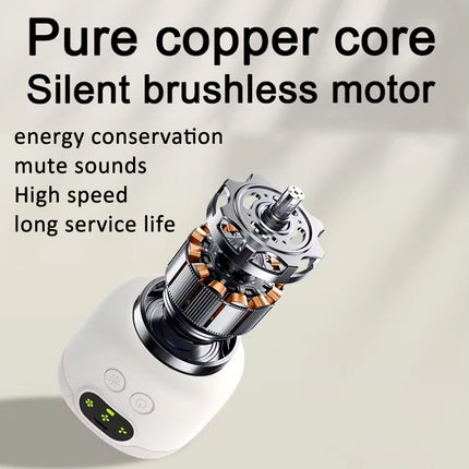 Mini Ceiling Fan Portable Camping Fan With Light & Remote Built In 8000mAh Battery(White)