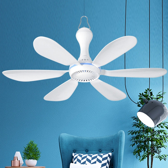 USB Home Dormitory Mute High Wind Power Mini Fan Six Blade Small Ceiling Fan, Style: Single Fan