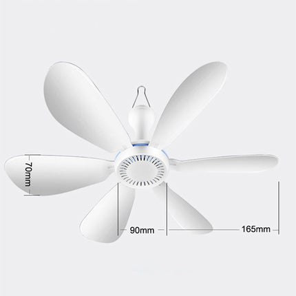 USB Home Dormitory Mute High Wind Power Mini Fan Six Blade Small Ceiling Fan, Style: Single Fan