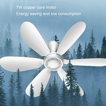USB Home Dormitory Mute High Wind Power Mini Fan Six Blade Small Ceiling Fan, Style: Single Fan
