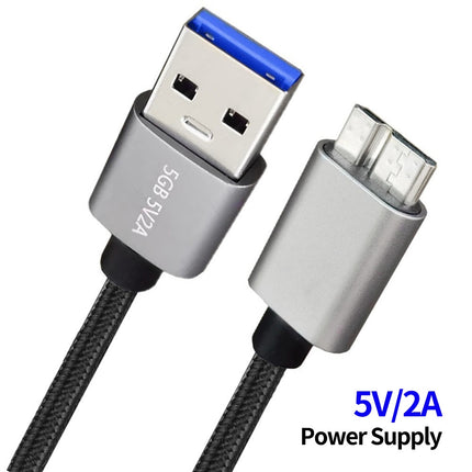 JUNSUNMAY USB 3.0 Male to Micro-B Cord Cable Compatible with Samsung Camera Hard Drive, Length:0.3m