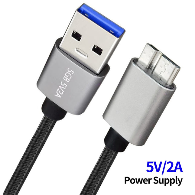 JUNSUNMAY USB 3.0 Male to Micro-B Cord Cable Compatible with Samsung Camera Hard Drive, Length:0.3m