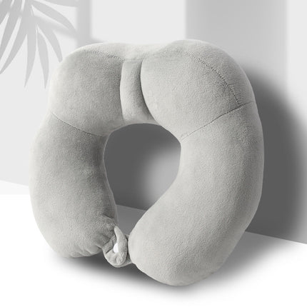 Portable Nap Neck Care Pillow Multifunctional Airplane Travel U-Shaped Pillow, Style: Navy Blue PP Cotton