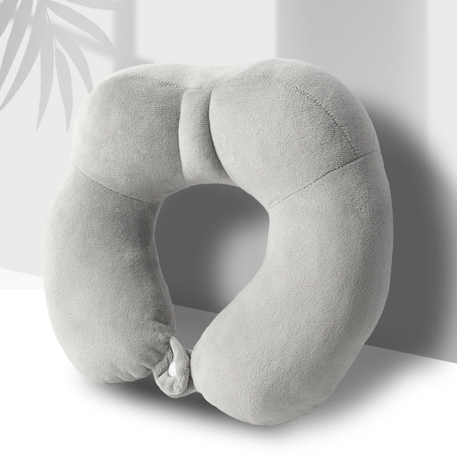 Portable Nap Neck Care Pillow Multifunctional Airplane Travel U-Shaped Pillow, Style: Navy Blue PP Cotton