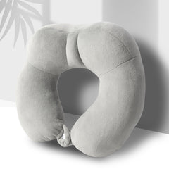 Portable Nap Neck Care Pillow Multifunctional Airplane Travel U-Shaped Pillow, Style: Navy Blue PP Cotton