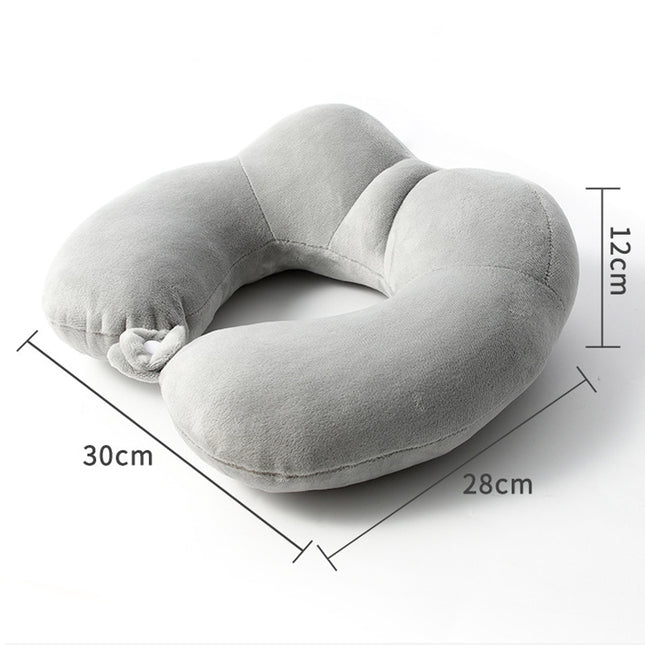 Portable Nap Neck Care Pillow Multifunctional Airplane Travel U-Shaped Pillow, Style: Navy Blue PP Cotton