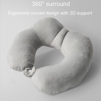 Portable Nap Neck Care Pillow Multifunctional Airplane Travel U-Shaped Pillow, Style: Navy Blue PP Cotton