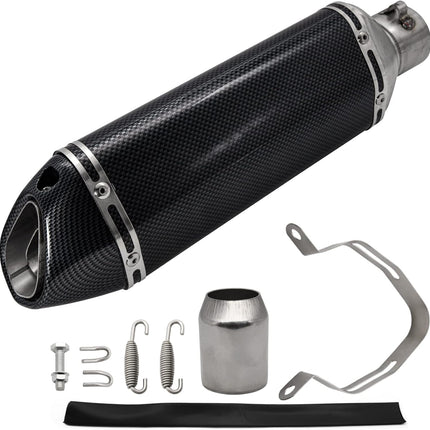 Motorcycle Slip On Muffler,1.5-2" Carbon Fiber Unversal Slip on Silencers & Mufflers For Dirt Bike Street Bike Scooter ATV