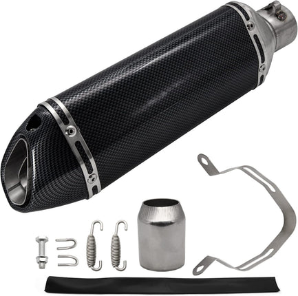 Motorcycle Slip On Muffler,1.5-2" Carbon Fiber Unversal Slip on Silencers & Mufflers For Dirt Bike Street Bike Scooter ATV