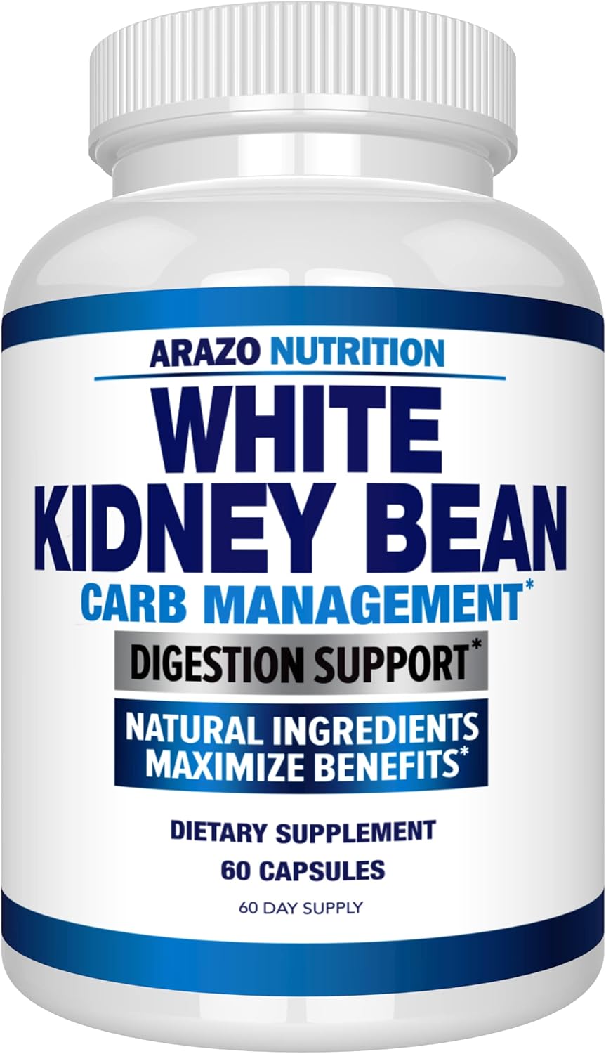 Arazo Nutrition White Kidney Bean Extract - 100% Pure Carb Blocker and Fat Absorber for Weight Support - Intercept
