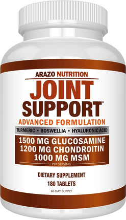 Glucosamine Chondroitin Turmeric Msm Boswellia - Joint Support Supplement for Relief 180 Tablets for Bones, Back,