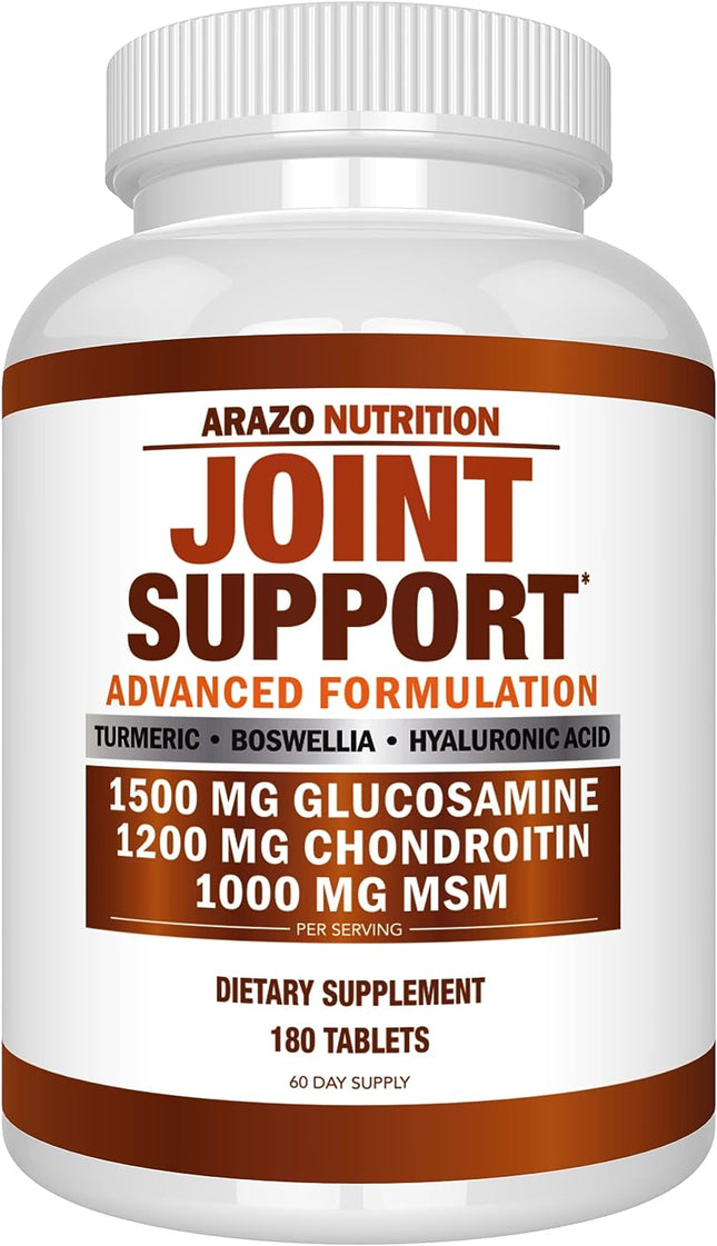 Glucosamine Chondroitin Turmeric Msm Boswellia - Joint Support Supplement for Relief 180 Tablets for Bones, Back,
