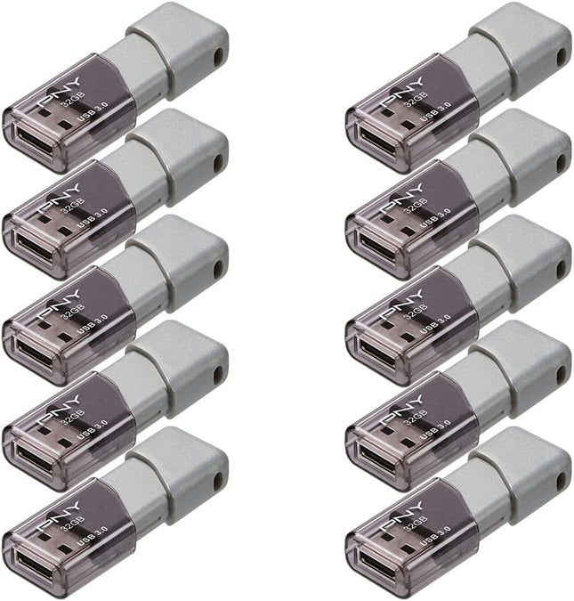PNY 32GB Turbo Attaché 3 USB 3.0 Flash Drive, Silver
