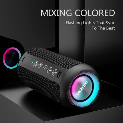 Ortizan Portable Bluetooth Speakers, IPX7 Waterproof Wireless Speaker with 24W Loud Stereo Sound, Deep Bass, Bluetooth 5.3, RGB Lights, Dual Pairing, 30H Playtime for Home, Outdoor, Party, Beach