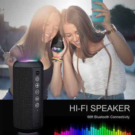 Ortizan Portable Bluetooth Speakers, IPX7 Waterproof Wireless Speaker with 24W Loud Stereo Sound, Deep Bass, Bluetooth 5.3, RGB Lights, Dual Pairing, 30H Playtime for Home, Outdoor, Party, Beach