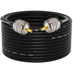 YOTENKO RG58 Coaxial Cable 49.2ft, CB Coax Cable, UHF PL259 Male to Male Cable 50 Ohm Coax Low Loss for HF VHF  CB Radio, Ham Radio, SWR Meter, Scanner, Antenna Analyzer