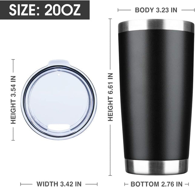 EcoMozz 20oz Tumbler Bulk Stainless Steel Vacuum Insulated Tumblers with Lid Double Wall Travel Mug, Durable PowderCoated Coffee Cup, Suitable for Ice Drinks and Hot Beverage