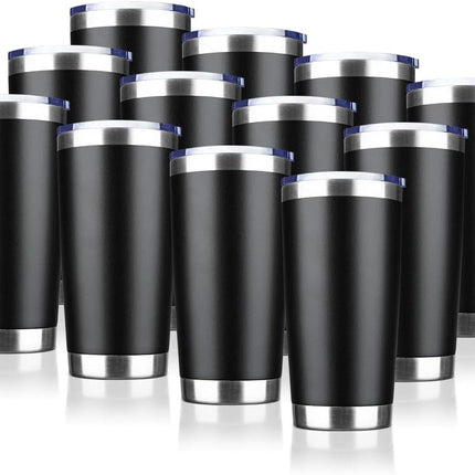EcoMozz 20oz Tumbler Bulk Stainless Steel Vacuum Insulated Tumblers with Lid Double Wall Travel Mug, Durable PowderCoated Coffee Cup, Suitable for Ice Drinks and Hot Beverage
